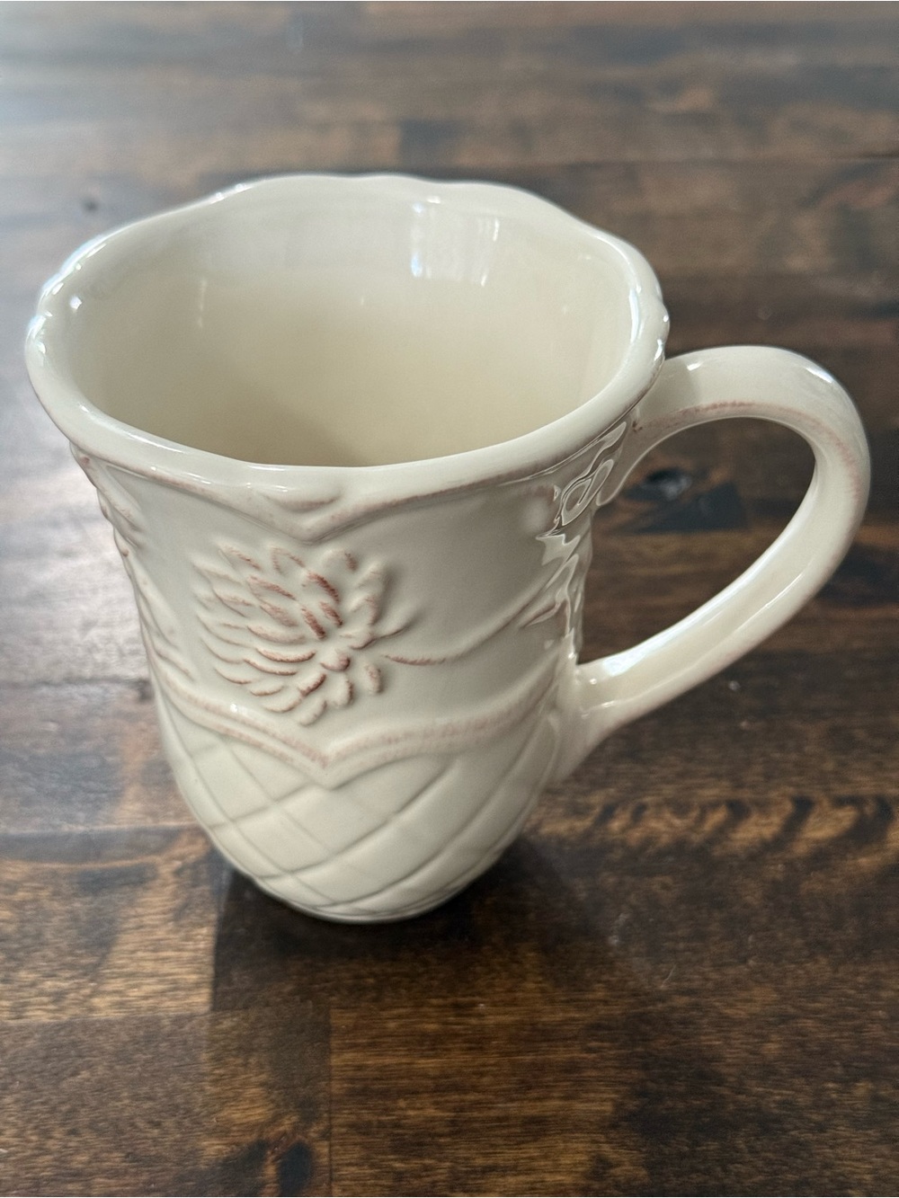 Vintage Cuisineware Ivory Mug by Certified International, Floral & Basketweave